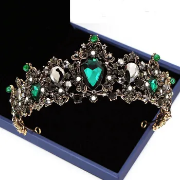 Luxury Vintage Black Green Crytal Crowns Tiaras Baroque Bridal Head Accessories Wedding Jewelry Party Crown Tiara Headpiece CR91
Luxury Vintage Black Green Crytal Crowns Tiaras Baroque Bridal Head Accessories Wedding Jewelry Party Crown Tiara Headpiece CR91