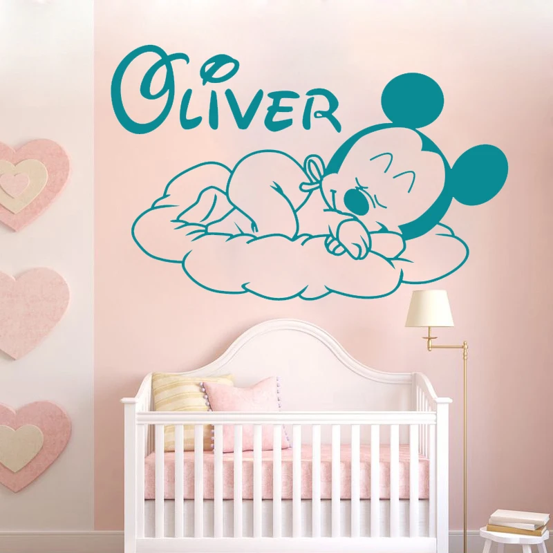 Cartoon Sleep Mickey Goodnight Custom Name Baby Room Decoration Personalized Name Wall Sticker Boys Baby Poster Mural W198
Cartoon Sleep Mickey Goodnight Custom Name Baby Room Decoration Personalized Name Wall Sticker Boys Baby Poster Mural W198