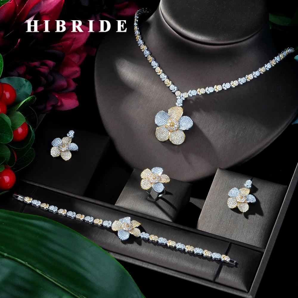 HIBRIDE Fashion 2 Tones African Jewelry Set for Women Zirconia Decorated Dubai Wedding Jewellery Set Bridal Costume JewelryN-126
HIBRIDE Fashion 2 Tones African Jewelry Set for Women Zirconia Decorated Dubai Wedding Jewellery Set Bridal Costume JewelryN-126