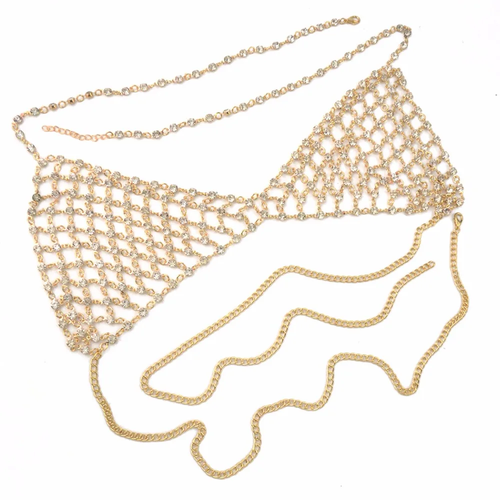 Sexy Summer Beach Gold Silver Belly Chain Body Jewelry Charm Rhinestone Harness Hollow Out Mesh Bikini Bra Body Chain Women Gift
Sexy Summer Beach Gold Silver Belly Chain Body Jewelry Charm Rhinestone Harness Hollow Out Mesh Bikini Bra Body Chain Women Gift