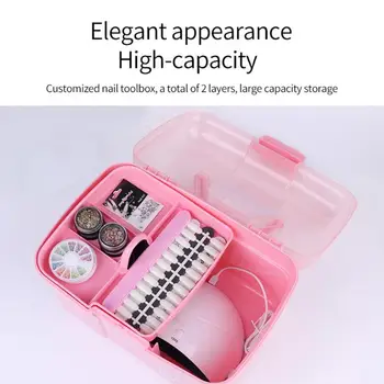 Hand-held Desktop Storage Box Plastic Nail Tool Storage Box Makeup Organizer Large Capacity Nail Polish Container
Hand-held Desktop Storage Box Plastic Nail Tool Storage Box Makeup Organizer Large Capacity Nail Polish Container