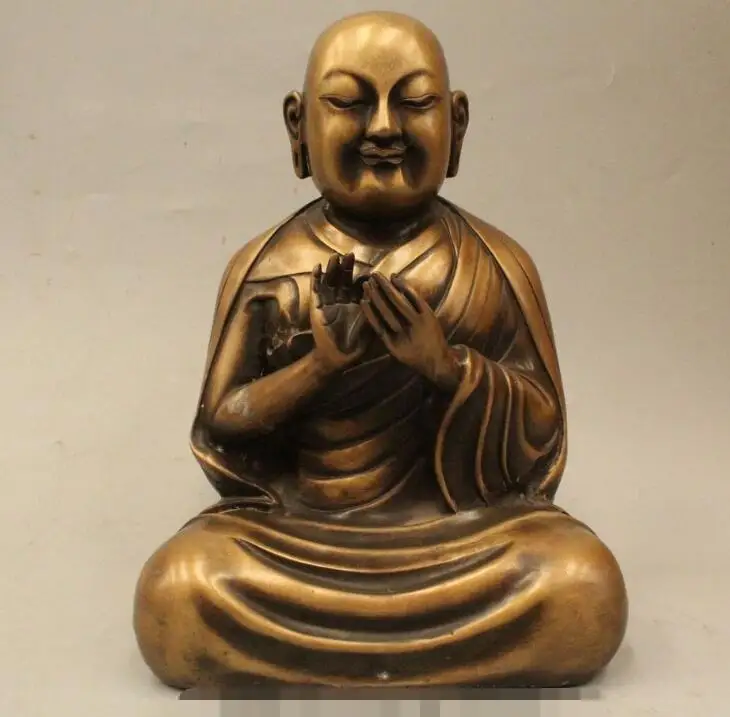 S03829 10" Chinese Buddhism Pure Bronze Seat Monk bonze shaveling Buddha Bless Statue
S03829 10" Chinese Buddhism Pure Bronze Seat Monk bonze shaveling Buddha Bless Statue