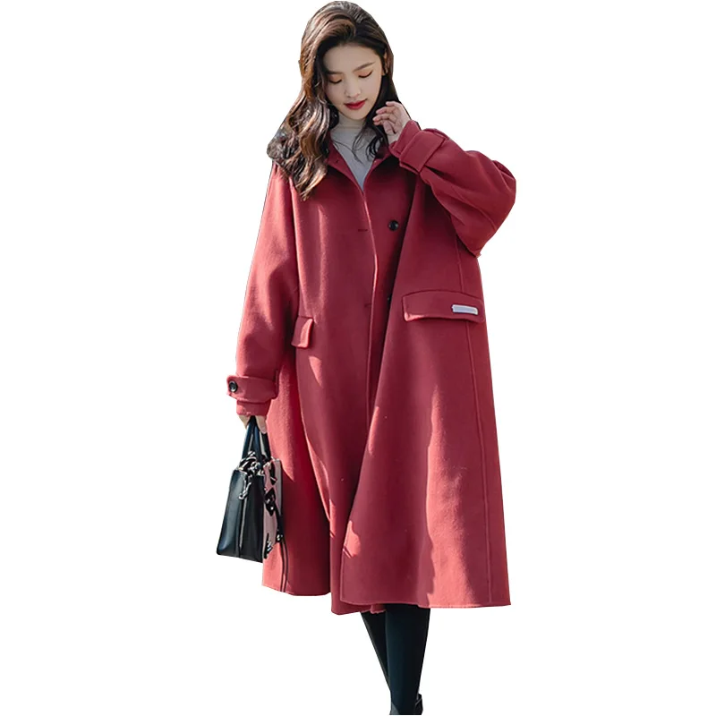 2018 New Vintage Elegant Women Winter Wool Coat Fashion Turn-Down Collar Female Long Casual Coat Loose large size Outerwear YM96
2018 New Vintage Elegant Women Winter Wool Coat Fashion Turn-Down Collar Female Long Casual Coat Loose large size Outerwear YM96