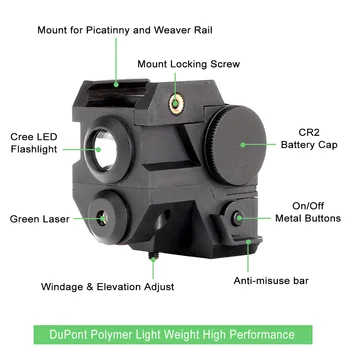 Rechargeable Tactical Green Laser Sight Flashlight Combo Low Profile Pistol Handgun Light with Green Laser
Rechargeable Tactical Green Laser Sight Flashlight Combo Low Profile Pistol Handgun Light with Green Laser