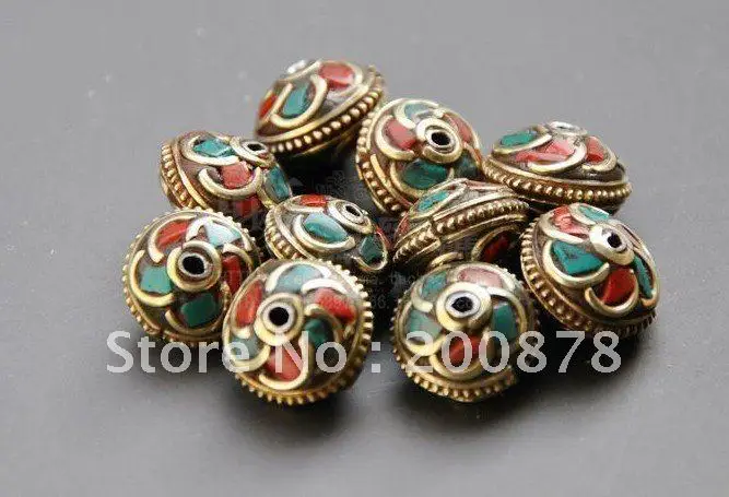 NBB226 Nepal metal brass loose beads,vintage flower Stone loose spacers,13*9mm,10 beads lot
NBB226 Nepal metal brass loose beads,vintage flower Stone loose spacers,13*9mm,10 beads lot