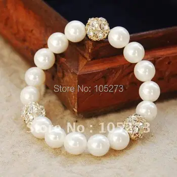 Wedding Jewelry 10MM South Sea Shell White Pearl With Crystal Ball Stretch Bracelet 8'inchs Wedding Gift Free Shipping FN2281
Wedding Jewelry 10MM South Sea Shell White Pearl With Crystal Ball Stretch Bracelet 8'inchs Wedding Gift Free Shipping FN2281