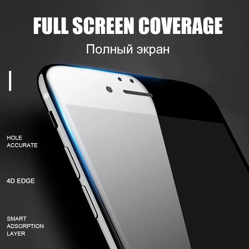 5D круглое изогнутое закаленное стекло для iPhone 6 6s 7 8 Plus X XR Xs Max 11 Pro Защитное экрана
