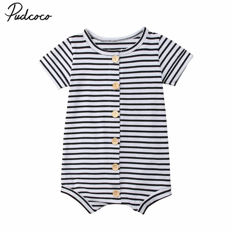 2018 Newborn Infant Baby Boys Girls Toddler Black White Striped Romper Jumpsuit Cotton Summer Button Casual Outfits
2018 Newborn Infant Baby Boys Girls Toddler Black White Striped Romper Jumpsuit Cotton Summer Button Casual Outfits