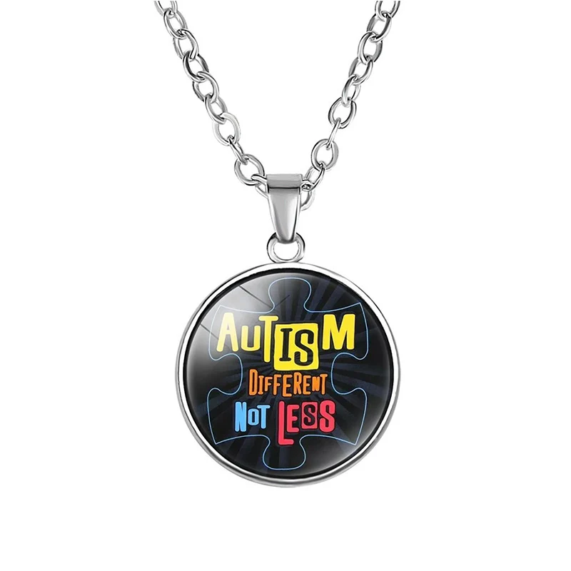 10PC Autism Different Not Less Awareness Ribbon Embrace The Amazing Glass Cabochon Pendant Chain Necklace Women Jewelry Gift
10PC Autism Different Not Less Awareness Ribbon Embrace The Amazing Glass Cabochon Pendant Chain Necklace Women Jewelry Gift
