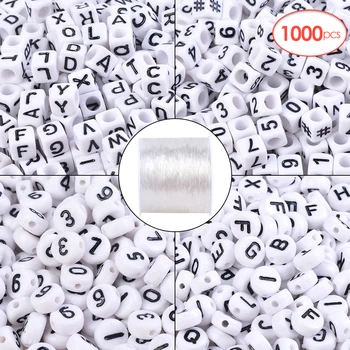 1000pcs 4 Styles DIY Acrylic Alphabet Letter And Number Beads For Jewelry Making Bracelets With 50M String Cord
1000pcs 4 Styles DIY Acrylic Alphabet Letter And Number Beads For Jewelry Making Bracelets With 50M String Cord