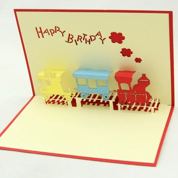 Birthday train hollow out the card/3D kirigami card/ handmade greeting cards gift for men Free shipping
Birthday train hollow out the card/3D kirigami card/ handmade greeting cards gift for men Free shipping