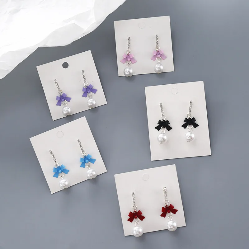 5 Color New Fashion Simple Pearl Stud Earrings Sweet Cute Bow Zircon Earrings For Women Korean Jewelry
5 Color New Fashion Simple Pearl Stud Earrings Sweet Cute Bow Zircon Earrings For Women Korean Jewelry