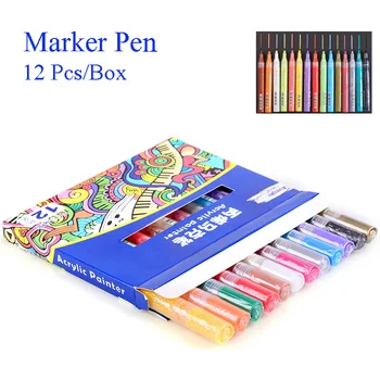 12 Colors/Box Acrylic Paint Permanent Marker Pen Oil Metal Color On CD Car for School Children DIY Graffiti Drawing Stationery
12 Colors/Box Acrylic Paint Permanent Marker Pen Oil Metal Color On CD Car for School Children DIY Graffiti Drawing Stationery