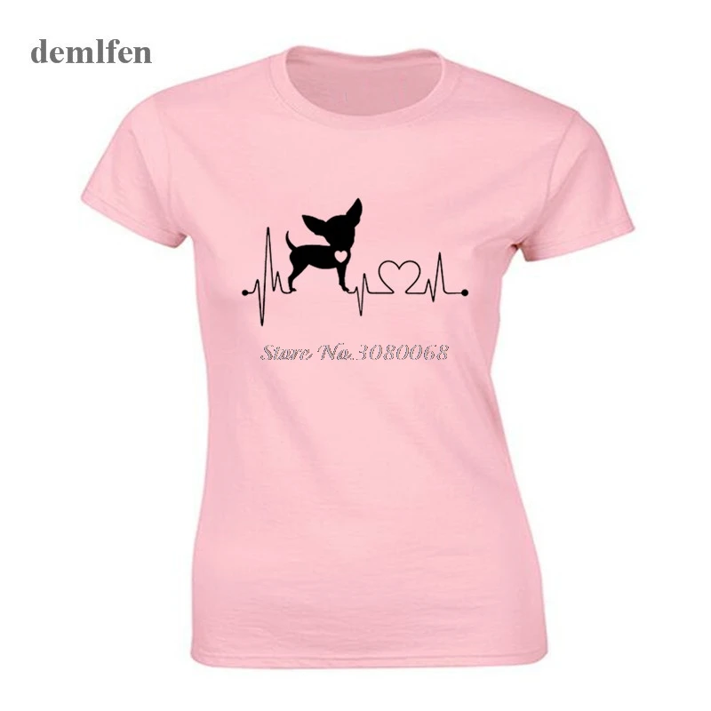 Novelty Funny Heartbeat Chihuahuas Dog T-shirt Women Cotton Short Sleeve Cool T Shirt Summer Fashion O-neck Tees Tops
Novelty Funny Heartbeat Chihuahuas Dog T-shirt Women Cotton Short Sleeve Cool T Shirt Summer Fashion O-neck Tees Tops