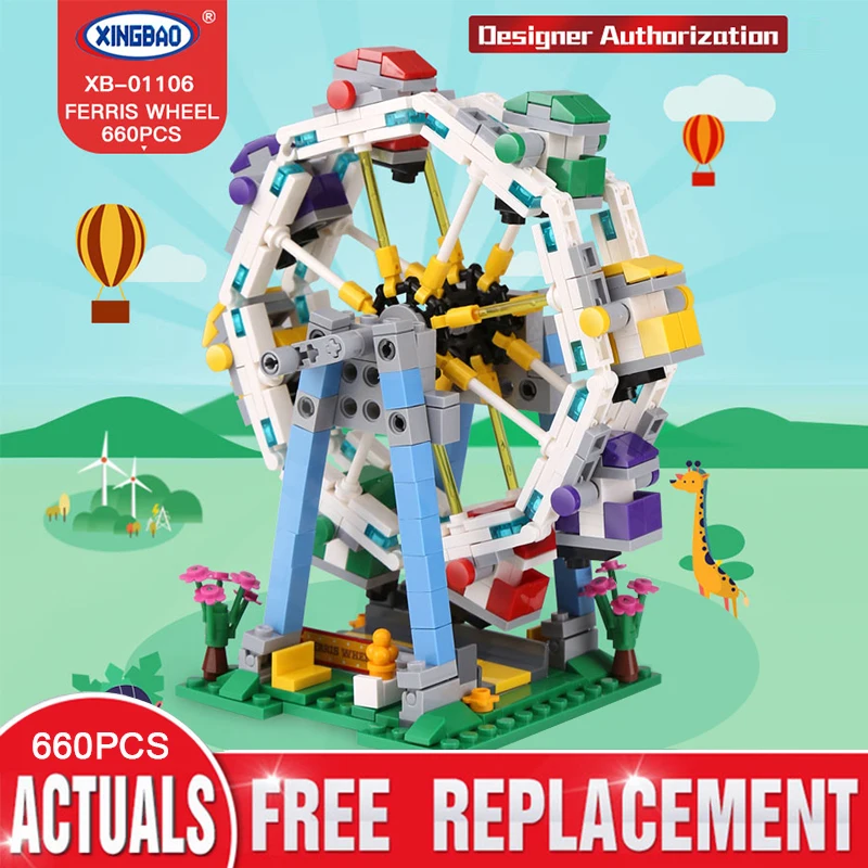 XINGBAO 01106 660pcs Amusement Park The Ferris Wheel Set Building Blocks Bricks Assembled DIY Birthday Model Funny Gifts
XINGBAO 01106 660pcs Amusement Park The Ferris Wheel Set Building Blocks Bricks Assembled DIY Birthday Model Funny Gifts