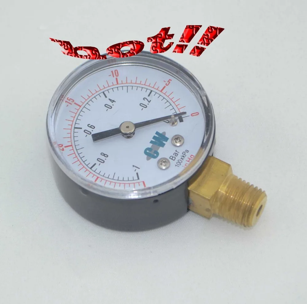 

2" 50mm brass bottom connect -1 bar -0.1 Mpa vacuum pressure gauge,vacuum -30 in Hg,-76cmHg manometer ,PT 1/4" thread