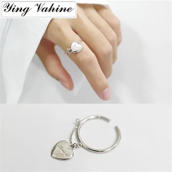 ying Vahine Authentic 925 Sterling Silver Jewelry Heart-shaped Pendant Open Rings for Women bague femme
ying Vahine Authentic 925 Sterling Silver Jewelry Heart-shaped Pendant Open Rings for Women bague femme