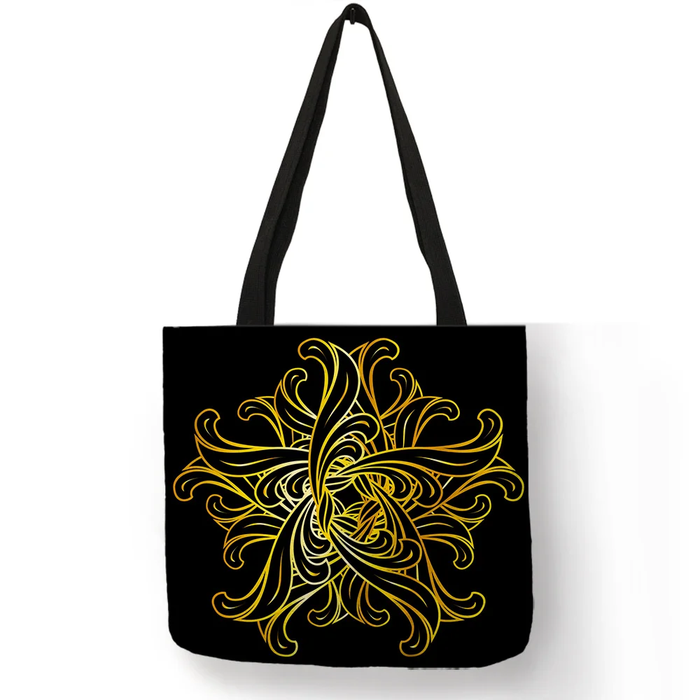 Luxury Black Gold Color Printing Linen Handbag High Quality Durable Daily Office Useful Shoulder Bags Golden Floral Pattern Bag
Luxury Black Gold Color Printing Linen Handbag High Quality Durable Daily Office Useful Shoulder Bags Golden Floral Pattern Bag