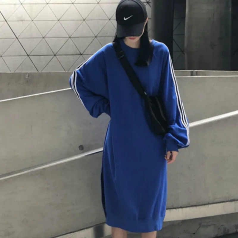 Women Autumn Long Hoody Dress Straight Long Sleeve Striped Loose Oversized Casual Split Vestidos Mujer 2018 Robe Femme
Women Autumn Long Hoody Dress Straight Long Sleeve Striped Loose Oversized Casual Split Vestidos Mujer 2018 Robe Femme