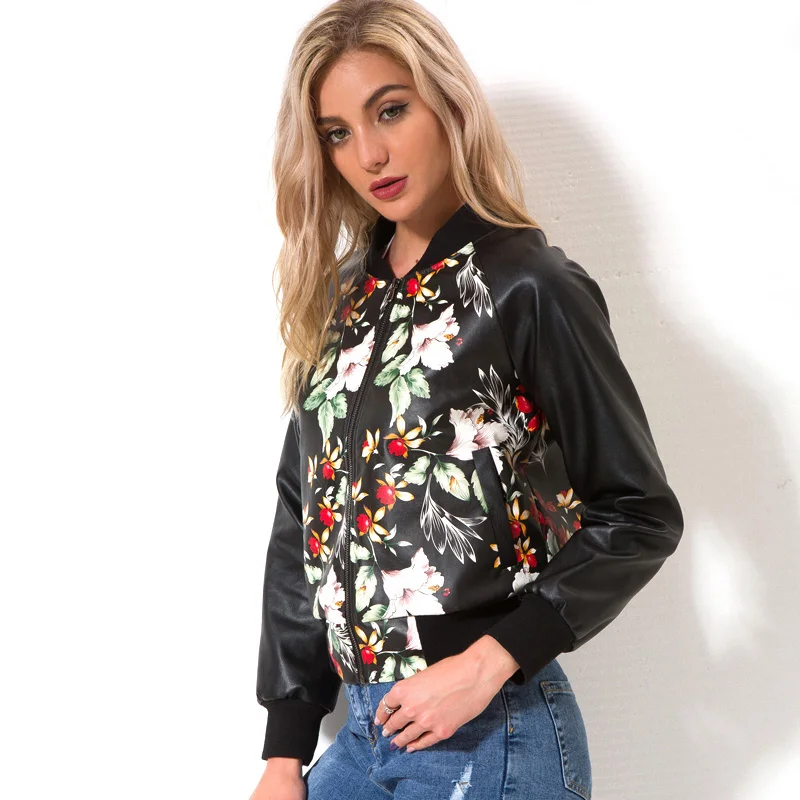 Lusumily Printing Soft Leather Motorcycle Leather Jackets Ladies Zipper Loose New Spring Autumn PU Floral Baseball Coat Women
Lusumily Printing Soft Leather Motorcycle Leather Jackets Ladies Zipper Loose New Spring Autumn PU Floral Baseball Coat Women