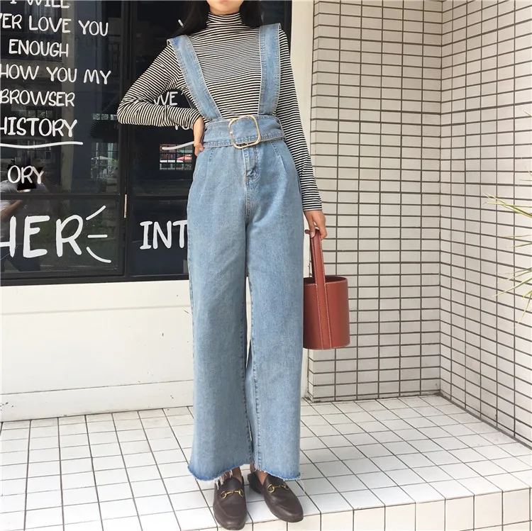 High Waist Suspender Wide Leg Straight Bell Bottom Flares Vintage Denim Overalls Buckle Belt Pant Jeans Loose Jumpsuit Romper
High Waist Suspender Wide Leg Straight Bell Bottom Flares Vintage Denim Overalls Buckle Belt Pant Jeans Loose Jumpsuit Romper