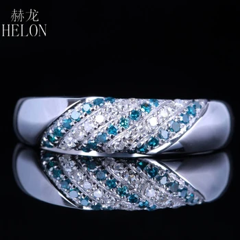 HELON Wedding Band Solid 10KT White Gold Pave 100% Genuine Natural Diamonds & Blue Diamonds Engagement Anniversary Jewelry Ring
HELON Wedding Band Solid 10KT White Gold Pave 100% Genuine Natural Diamonds & Blue Diamonds Engagement Anniversary Jewelry Ring
