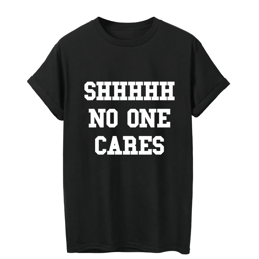 ONSEME SHHHHH NO ONE CARES Letter t shirt women plus size kawaii clothes short sleeve Female t-shirt korean style tops Q-79
ONSEME SHHHHH NO ONE CARES Letter t shirt women plus size kawaii clothes short sleeve Female t-shirt korean style tops Q-79
