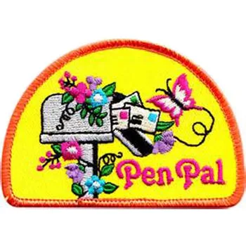 Pen Pal Embroidery Patches Personalised Labels Sewing Twill with Merrow Border and PVC Backing Make As Client Request MOQ50pcs
Pen Pal Embroidery Patches Personalised Labels Sewing Twill with Merrow Border and PVC Backing Make As Client Request MOQ50pcs