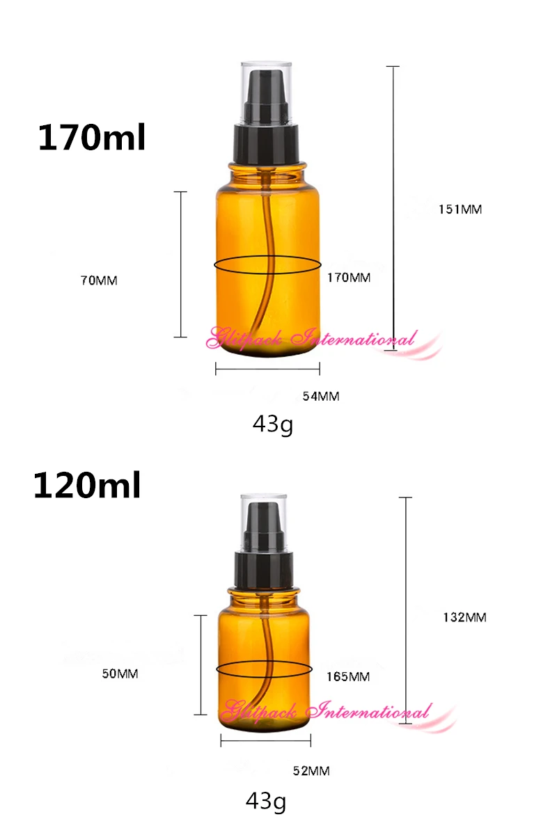150ml 170ml amber bottle