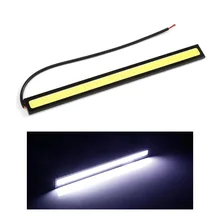 1 adet Ultra parlak LED Günü Koşu Işıkları LED ışık şeridi Araba DRL DC 12 V 17 cm Su Geçirmez Oto COB Sürüş sis Lambası(China)