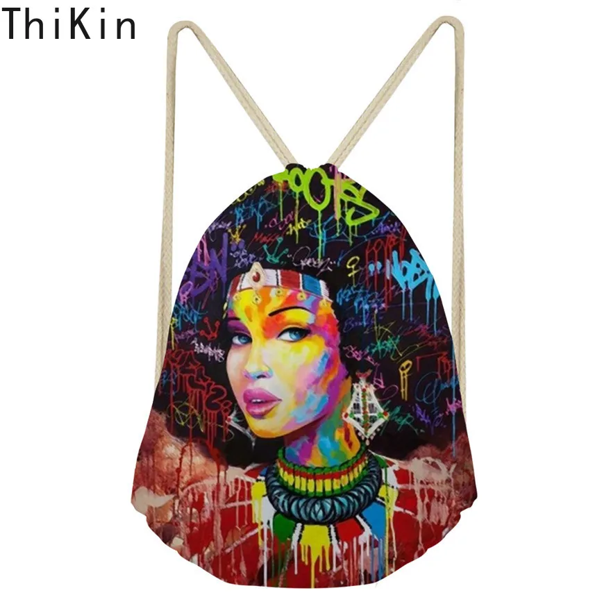 THIKIN Women's Abstract Art African American Girl Print Drawstring Bags Shoulder Travel Bag for Ladies Beach String Bagpack 2019
THIKIN Women's Abstract Art African American Girl Print Drawstring Bags Shoulder Travel Bag for Ladies Beach String Bagpack 2019