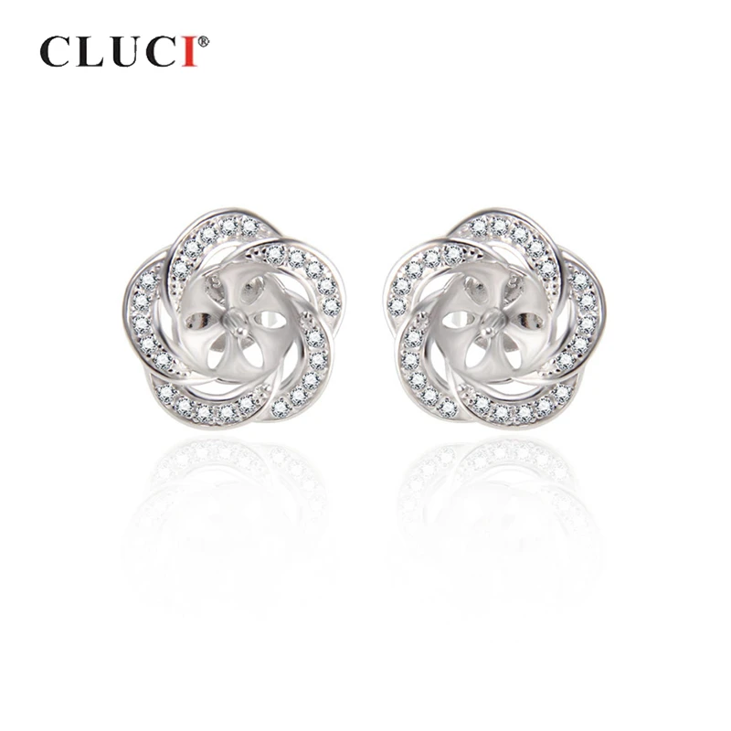 CLUCI Real 925 Sterling Silver Flower Stud Earrings Silver 925 Pearl Mounting for Women Jewelry Zircon Stud Earrings SE055SB
CLUCI Real 925 Sterling Silver Flower Stud Earrings Silver 925 Pearl Mounting for Women Jewelry Zircon Stud Earrings SE055SB