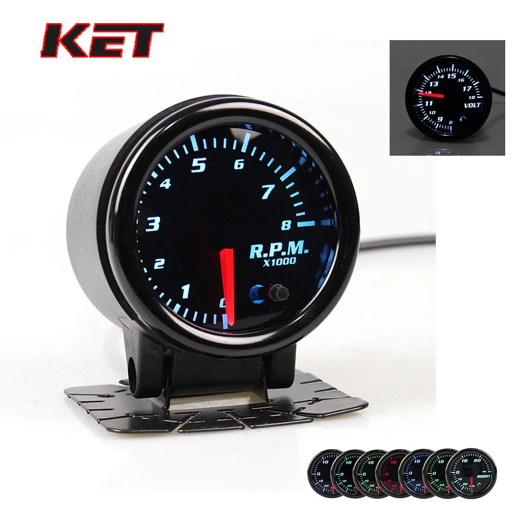 KET Universal 2" 52mm Smoked Digital Color RPM Tacho Tachometer Gauge Meter with bracket car gauge
KET Universal 2" 52mm Smoked Digital Color RPM Tacho Tachometer Gauge Meter with bracket car gauge