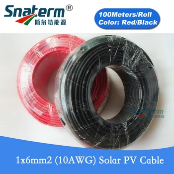 100 Meters/Roll 10AWG 6mm2 Solar Cable Red or Black Pv Cable Wire Copper Conductor XLPE Jacket TUV certification
100 Meters/Roll 10AWG 6mm2 Solar Cable Red or Black Pv Cable Wire Copper Conductor XLPE Jacket TUV certification