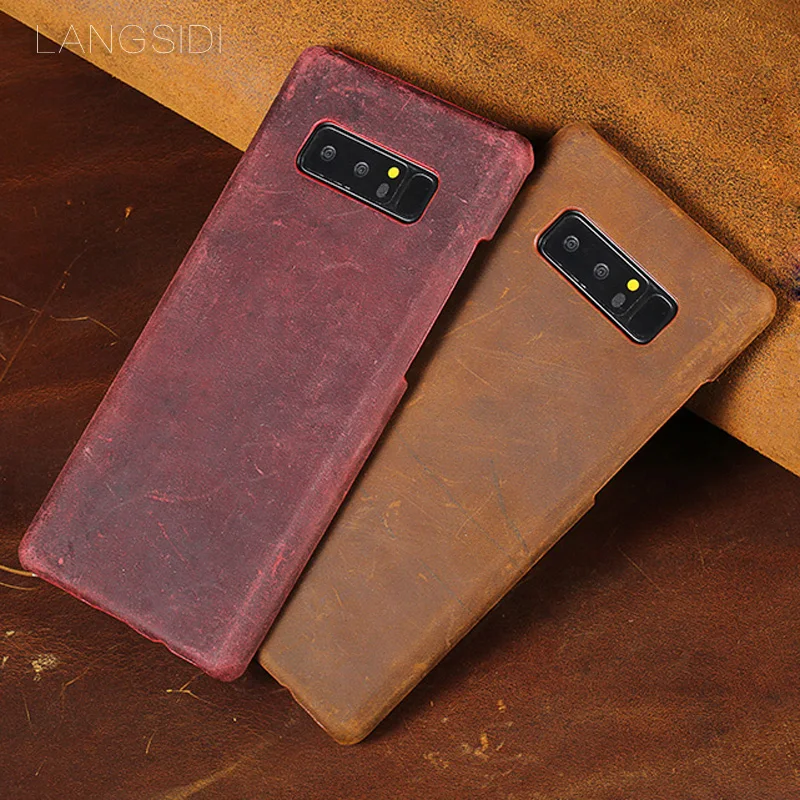 Чехол из натуральной кожи для Samsung Note 10 9 чехол накладка Crazy Horse S10 S8 S9 Plus A5 A70 A8 J5 J7 2017