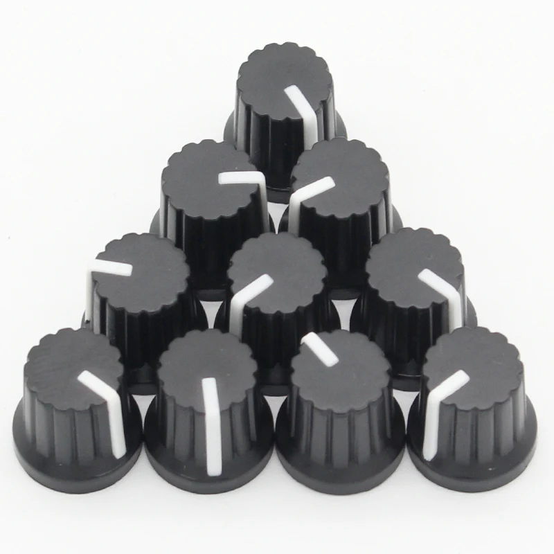 Newest !! Hot Sale 10 Pcs 6mm Shaft Hole Dia Plastic Threaded Knurled Potentiometer Knobs Caps
Newest !! Hot Sale 10 Pcs 6mm Shaft Hole Dia Plastic Threaded Knurled Potentiometer Knobs Caps
