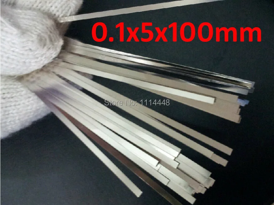 

0.1 x 5 x 100mm 100pcs/lot Pure Nickel Plate Strap Strip Sheets 99.96% for battery spot welding machine Welder Equipment