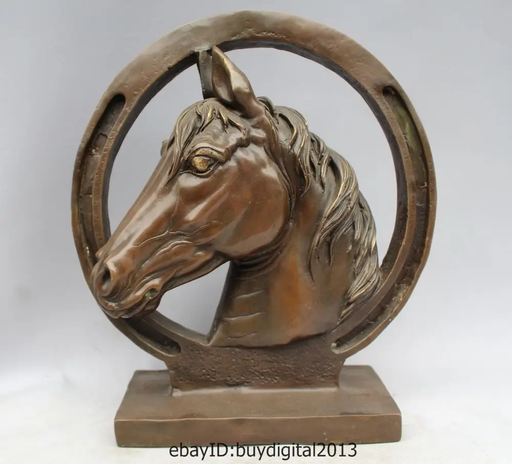 12"Chinese Fengshui Bronze Carving Zodiac Year Horse Head Bust Success Statue DSD66
12"Chinese Fengshui Bronze Carving Zodiac Year Horse Head Bust Success Statue DSD66