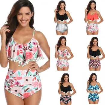 2019 Women's Strappy Bikini Set Two Piece Swimwear Lace Up High Waist Bottom 
2019 Women's Strappy Bikini Set Two Piece Swimwear Lace Up High Waist Bottom