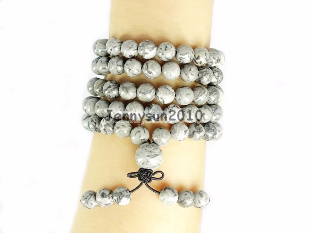 Natural Landscape 8mm Gem Stone Buddhist 108 Beads Prayer Mala Multi-Purpose Stretchy Bracelet Necklace 2Strands/Pack
Natural Landscape 8mm Gem Stone Buddhist 108 Beads Prayer Mala Multi-Purpose Stretchy Bracelet Necklace 2Strands/Pack