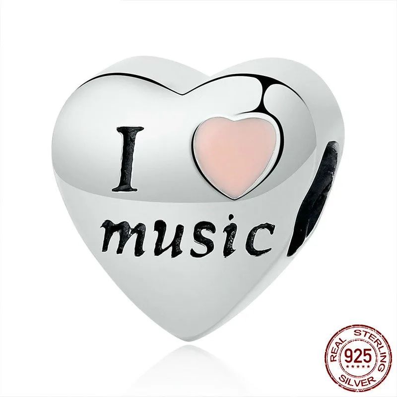 Hotsale 100% 925 Sterling Silver I Love Music Heart Beads Fit Pandora Charms Bracelets & Bangles DIY Accessories SCC120
Hotsale 100% 925 Sterling Silver I Love Music Heart Beads Fit Pandora Charms Bracelets & Bangles DIY Accessories SCC120