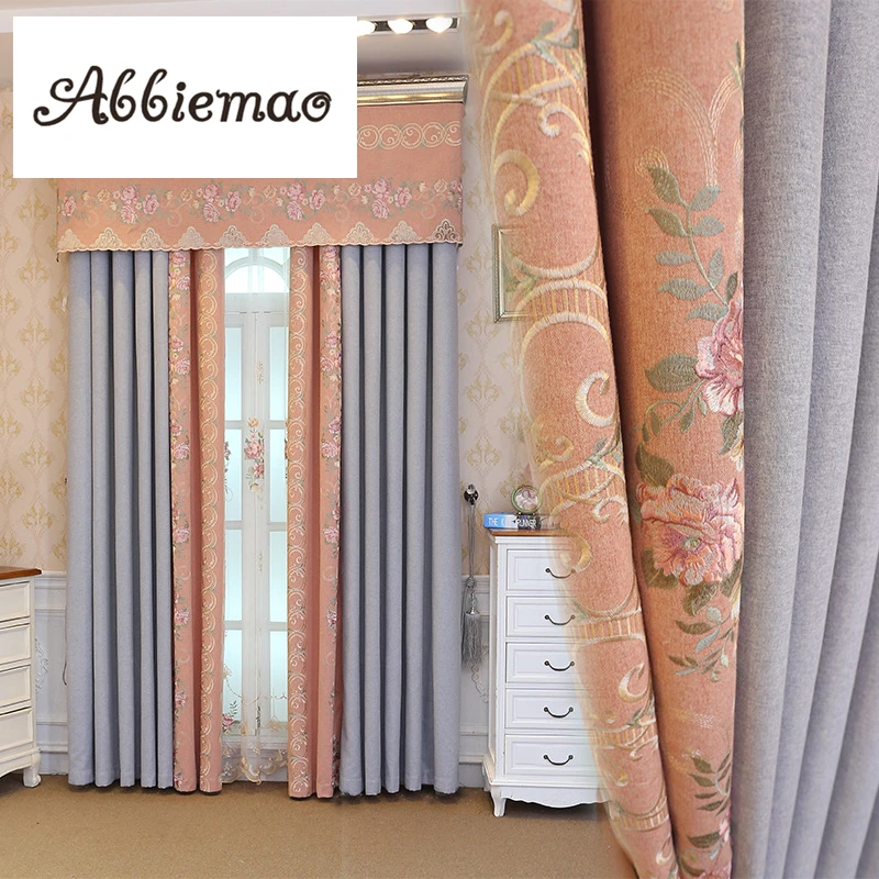 Abbiemao Simple European Style Chenille Embroidered Curtains For Living Room Bedroom High Shade Two Colors Spilcing Curtains
Abbiemao Simple European Style Chenille Embroidered Curtains For Living Room Bedroom High Shade Two Colors Spilcing Curtains