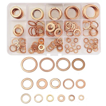 150pcs 15 Sizes Assorted Copper Gasket Washers Solid Sealing Rings Set with Box DIY Washer Tools
150pcs 15 Sizes Assorted Copper Gasket Washers Solid Sealing Rings Set with Box DIY Washer Tools