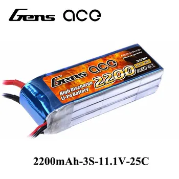 

Gens ace Lipo Battery 11.1V 2200mAh Lipo 3S Battery Pack 25C XT60 Plug Batteries for RC Helicopter Quadcopter FPV Frame