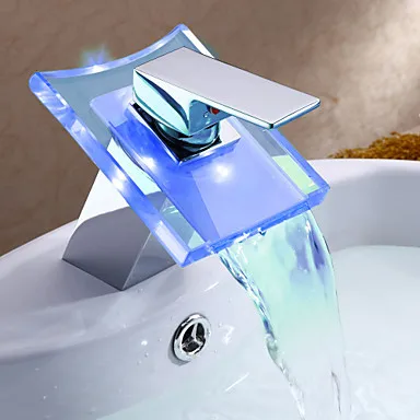 Bathroom Basin Faucet Color Changing LED Waterfall Faucet Tap Chrome Finish,Torneiras Para Banheiro
Bathroom Basin Faucet Color Changing LED Waterfall Faucet Tap Chrome Finish,Torneiras Para Banheiro