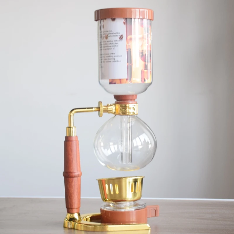 GATER Coffee Syphon Pot Heatproof Glass Siphon Vacuum Percolator 3 Cups Gold Coated Piller
GATER Coffee Syphon Pot Heatproof Glass Siphon Vacuum Percolator 3 Cups Gold Coated Piller