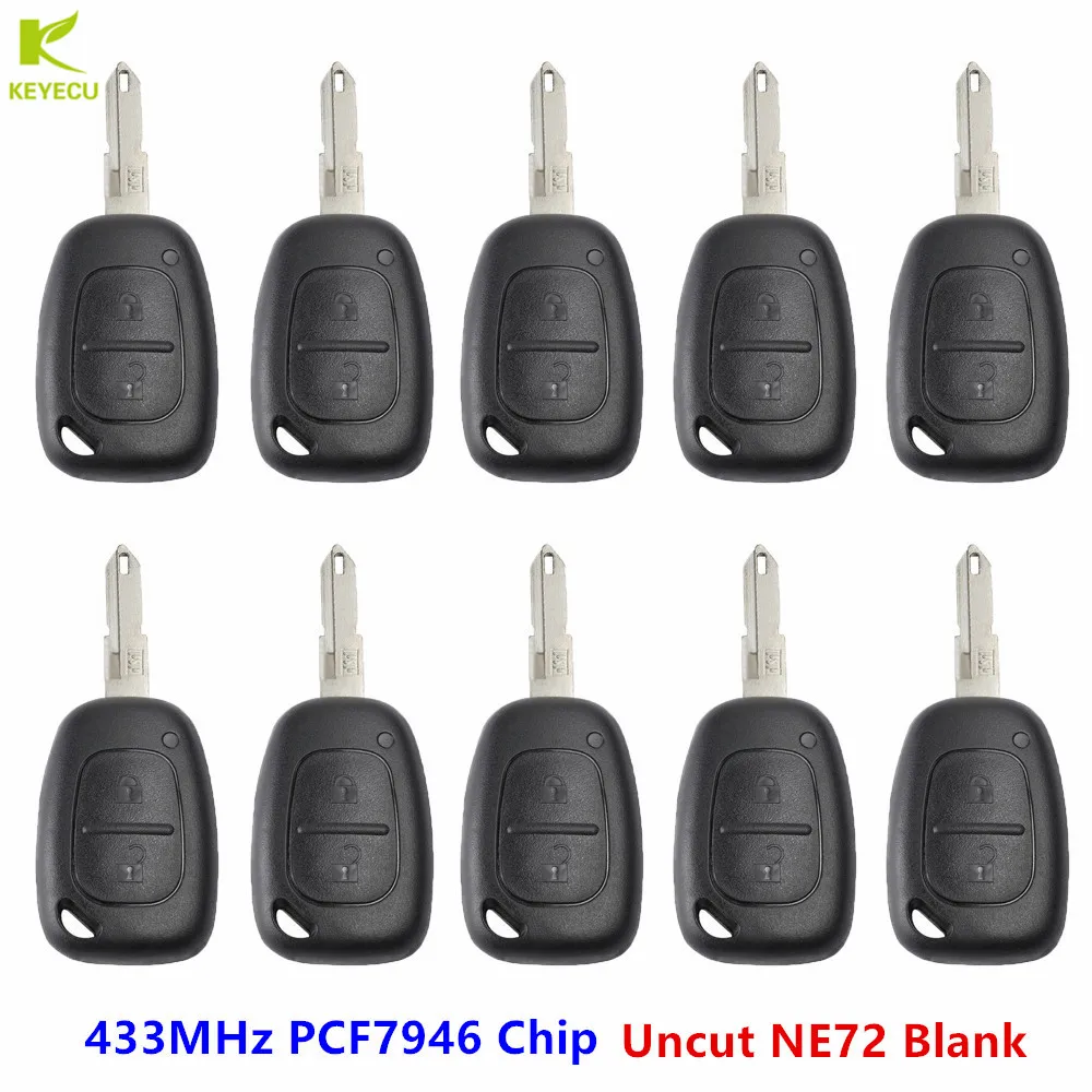 KEYECU Replacement Remote Head Key fob 433MHz PCF7946 Chip for Renault Kangoo 04-11 Master 03-10 Trafic 02-14 Uncut NE72 Blade
KEYECU Replacement Remote Head Key fob 433MHz PCF7946 Chip for Renault Kangoo 04-11 Master 03-10 Trafic 02-14 Uncut NE72 Blade