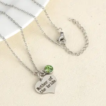 316L Stainless Steel Heart Pendant Engraved Mother of The Bride Pendant Necklace Wedding Jewelry 12 Birthstones For Choosing
316L Stainless Steel Heart Pendant Engraved Mother of The Bride Pendant Necklace Wedding Jewelry 12 Birthstones For Choosing