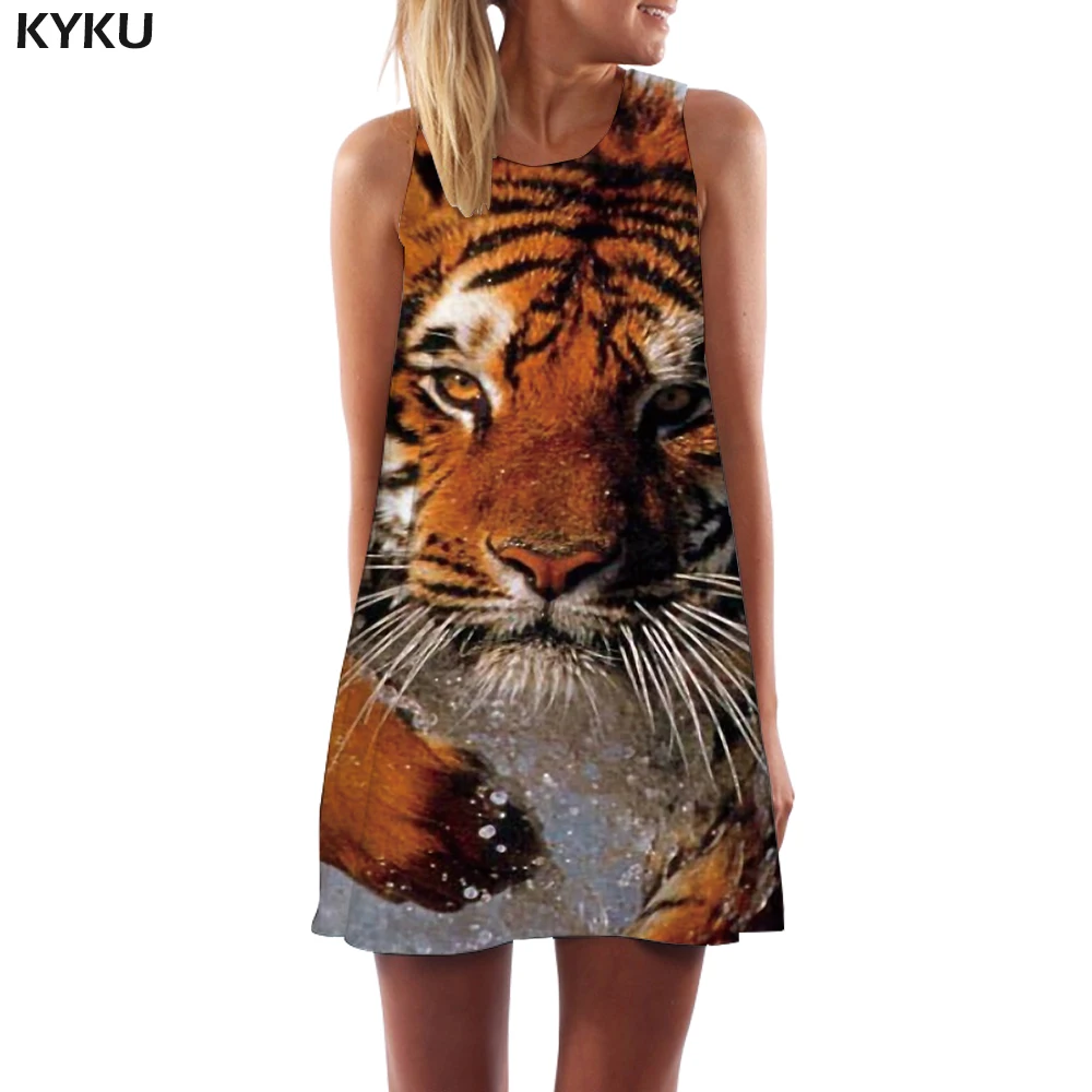 KYKU Tiger Dress Women Animal Tank Water Sundress Harajuku Short Gothic Office Womens Clothing Summer Ladies Cool Femme
KYKU Tiger Dress Women Animal Tank Water Sundress Harajuku Short Gothic Office Womens Clothing Summer Ladies Cool Femme