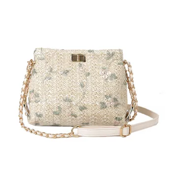 Woman Bag Beach Lace Embroid Straw Bucket Burlap Square Messenger bolsa feminina bags for women 2019 sac main femme bolso mujer